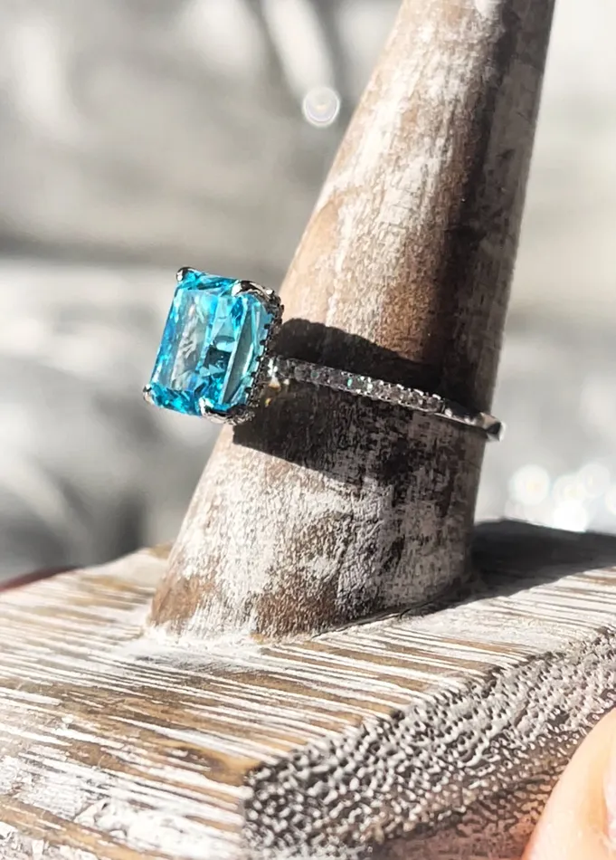Rings Sophiareneboutiquecom Sterling Silver Crystal Blue Pave Ring Rings Sophiareneboutiquecom Sterling Silver Crystal Blue Pave Ring