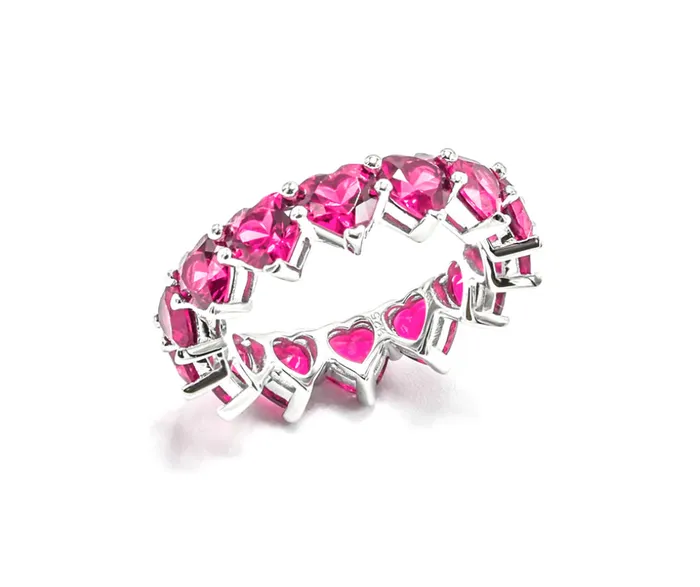 Rings Sophiareneboutiquecom Sterling Silver Pink Heart Eternity Band Rings Sophiareneboutiquecom Sterling Silver Pink Heart Eternity Band