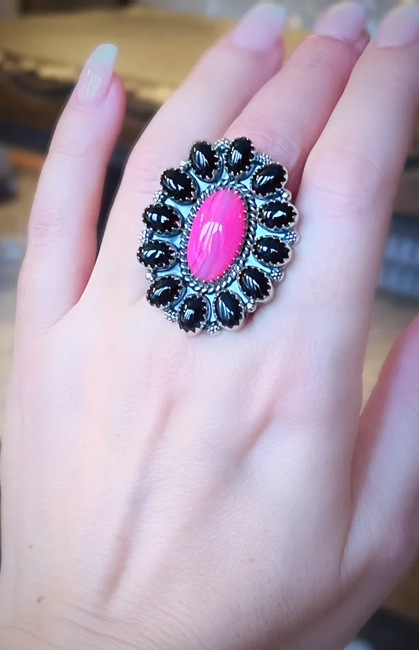 Rings Sterling Silver Pink Banded OnyxBlack Onyx Sophiareneboutiquecom Rings Sterling Silver Pink Banded OnyxBlack Onyx Sophiareneboutiquecom