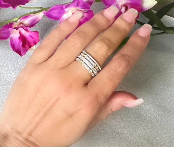 SophiaRene Boutique Sterling Silver Turkish Artisan Stack Ring Set Rings