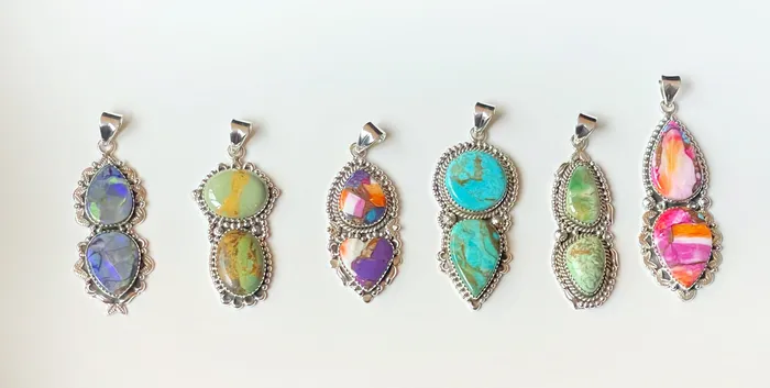 Sophiareneboutiquecom Rings Sterling Silver Two Stone Pendants