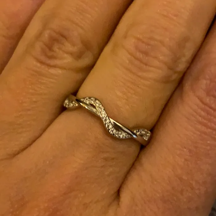 Sophiareneboutique Sterling Silver Rhodium CZ Dainty Band Rings