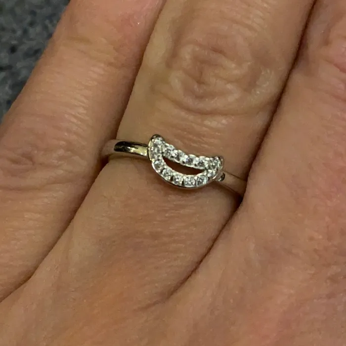 Sophiareneboutique Sterling Silver Rhodium CZ Dainty Band Rings
