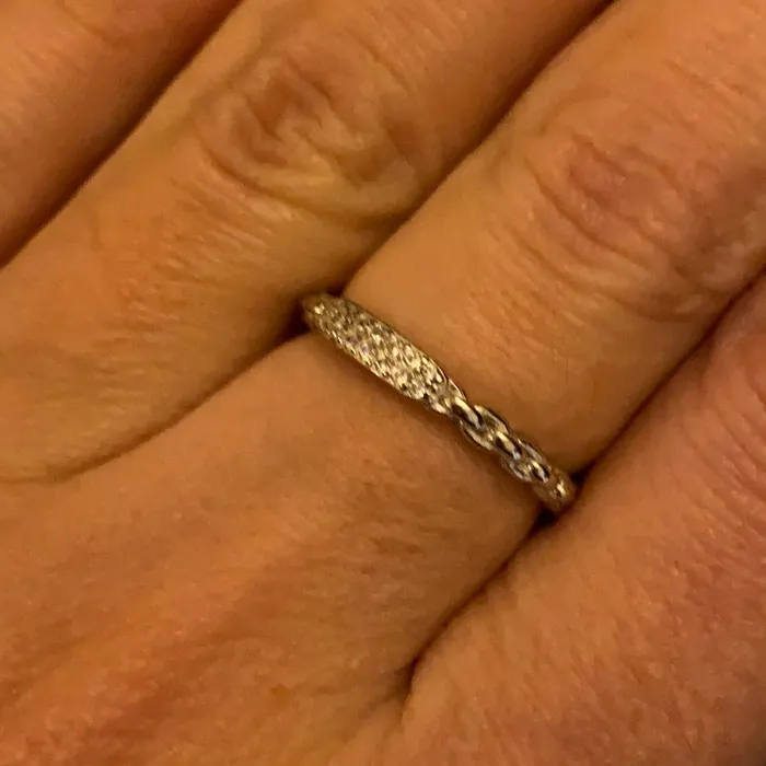 Sophiareneboutique Sterling Silver Rhodium CZ Dainty Band Rings