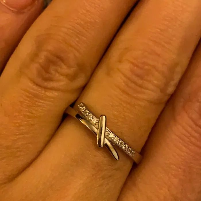 Sophiareneboutique Sterling Silver Rhodium CZ Dainty Band Rings