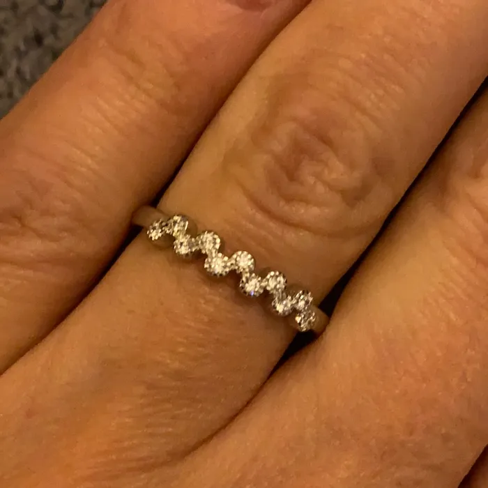 Sophiareneboutique Sterling Silver Rhodium CZ Dainty Band Rings