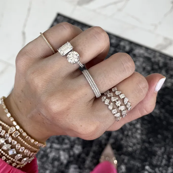 Alev Collection Rings Multi Shape Diamond Wrap Ring