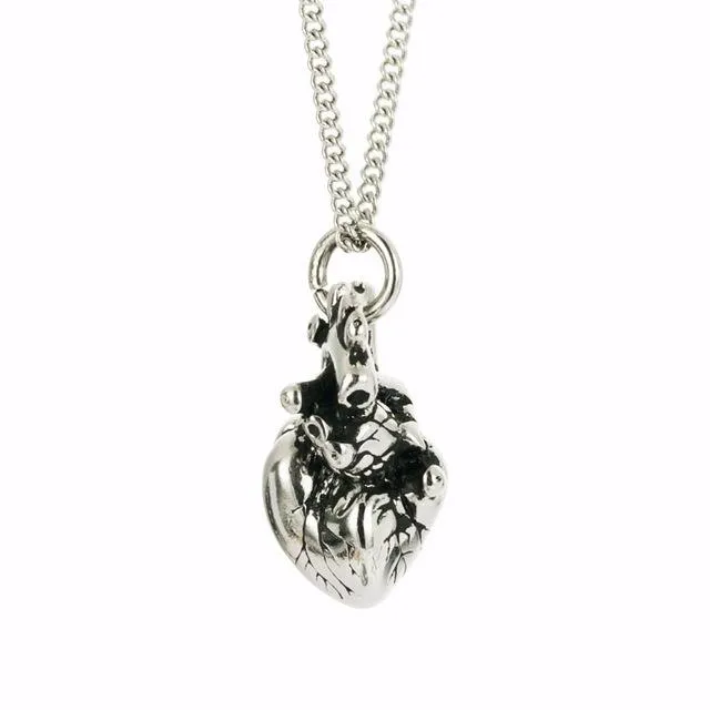 Anatomical Heart Pendant Necklace Womens Fashion High Polished Stainless Steel Antique Silver Necklace Jewelry For Wedding Party Occasions sparklingselections Necklaces Anatomical Heart Pendant Necklace Womens Fashion High Polished Stainless Steel Antique Silver Necklace Jewelry For Wedding Party Occasions sparklingselections Necklaces