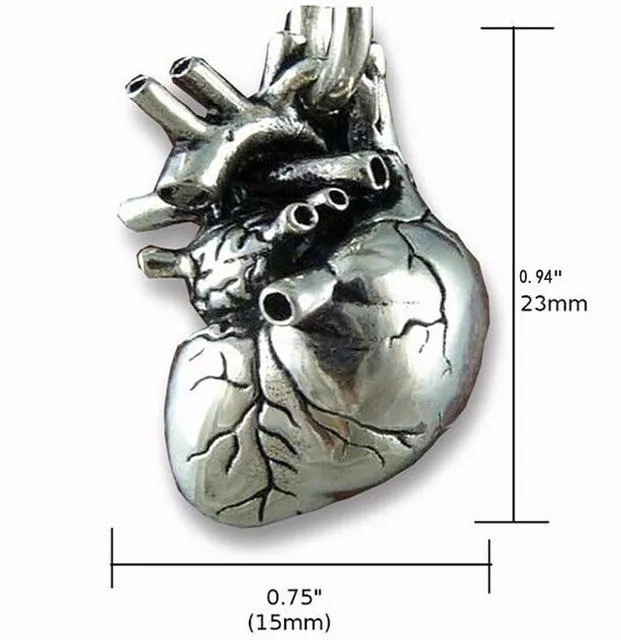 Anatomical Heart Pendant Necklace Womens Fashion High Polished Stainless Steel Antique Silver Necklace Jewelry For Wedding Party Occasions sparklingselections Necklaces Anatomical Heart Pendant Necklace Womens Fashion High Polished Stainless Steel Antique Silver Necklace Jewelry For Wedding Party Occasions sparklingselections Necklaces