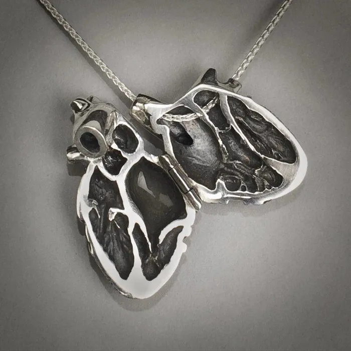 Anatomical Heart Pendant Necklace Womens Fashion High Polished Stainless Steel Antique Silver Necklace Jewelry For Wedding Party Occasions sparklingselections Necklaces Anatomical Heart Pendant Necklace Womens Fashion High Polished Stainless Steel Antique Silver Necklace Jewelry For Wedding Party Occasions sparklingselections Necklaces