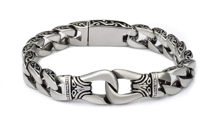 Bracelets Stainless Steel Biker Wristband Vintage Totem Curved Edging sparklingselections Bracelets Stainless Steel Biker Wristband Vintage Totem Curved Edging sparklingselections