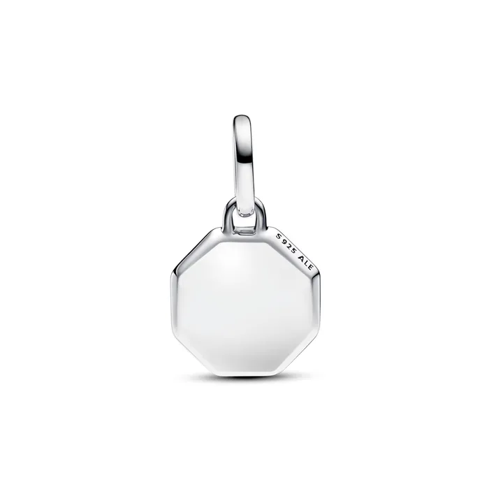 Charm Necklaces Pandora Pandora Turquoise Blue Engravable Mini Medallion Charm
