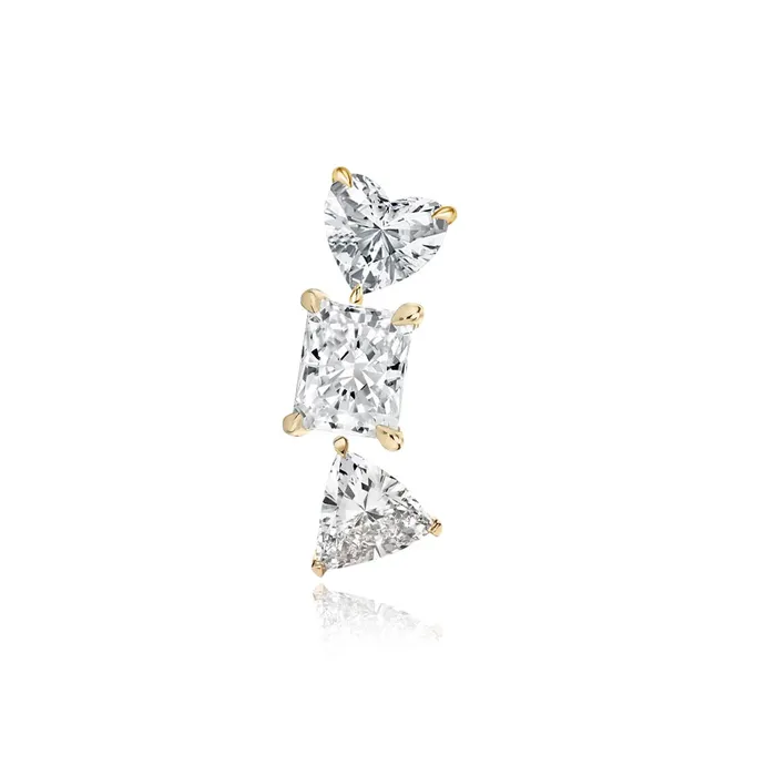 Earrings Three Diamond Climber Earring Alev Collection