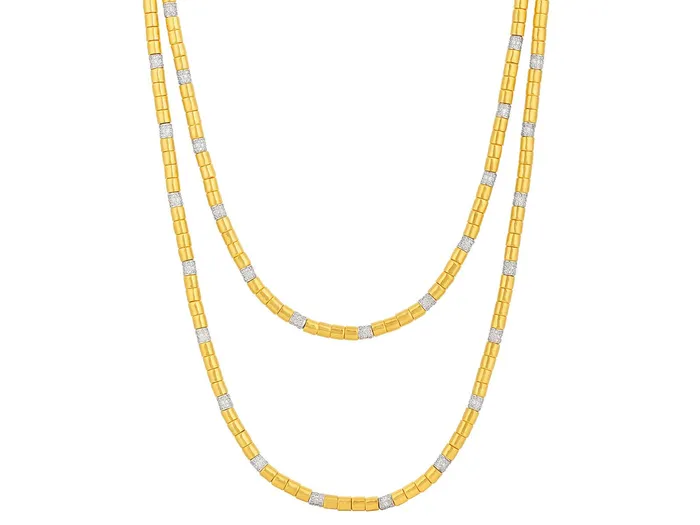GURHAN Vertigo Gold Diamond SingleStrand Beaded Long Necklace 55mm Smooth Beads White Gold Pave Stations GG GOLD CLS Necklaces GURHAN Vertigo Gold Diamond SingleStrand Beaded Long Necklace 55mm Smooth Beads White Gold Pave Stations GG GOLD CLS Necklaces