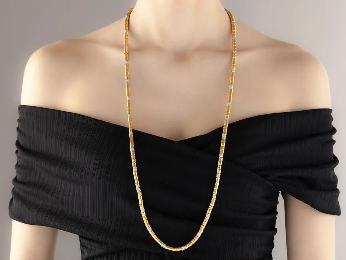GURHAN Vertigo Gold Diamond SingleStrand Beaded Long Necklace 55mm Smooth Beads White Gold Pave Stations GG GOLD CLS Necklaces GURHAN Vertigo Gold Diamond SingleStrand Beaded Long Necklace 55mm Smooth Beads White Gold Pave Stations GG GOLD CLS Necklaces