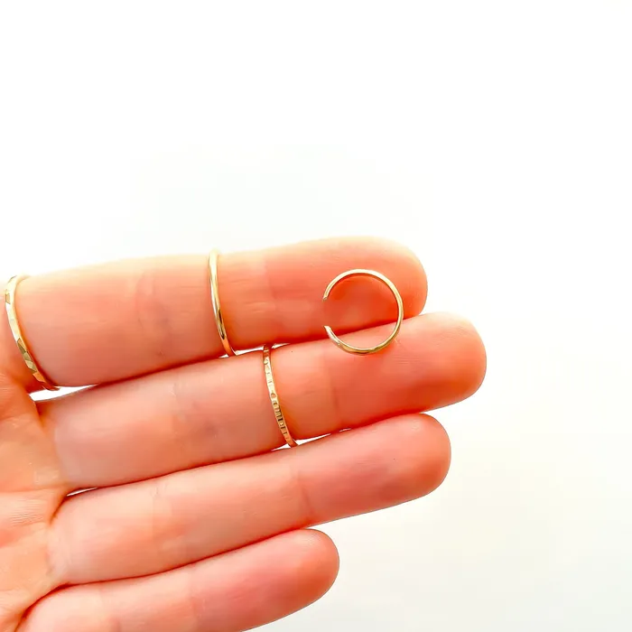 Hoops By Hand Earrings Set or Single Ear Cuff 14K Gold Filled Hoops By Hand Earrings Set or Single Ear Cuff 14K Gold Filled
