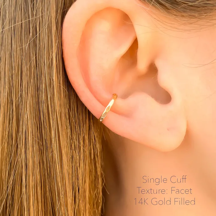 Hoops By Hand Earrings Set or Single Ear Cuff 14K Gold Filled Hoops By Hand Earrings Set or Single Ear Cuff 14K Gold Filled