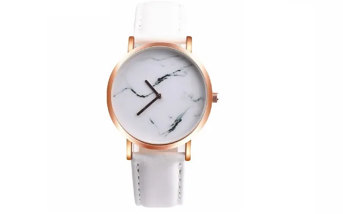 Marble Surface Print PU Leather Watch for Women sparklingselections Watches