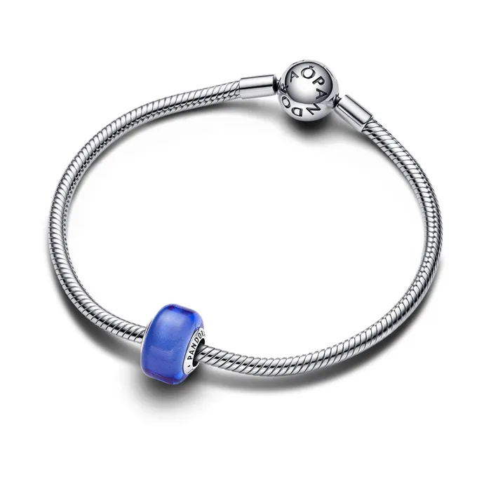 Pandora Charm Necklaces Blue Mini Murano Glass Charm