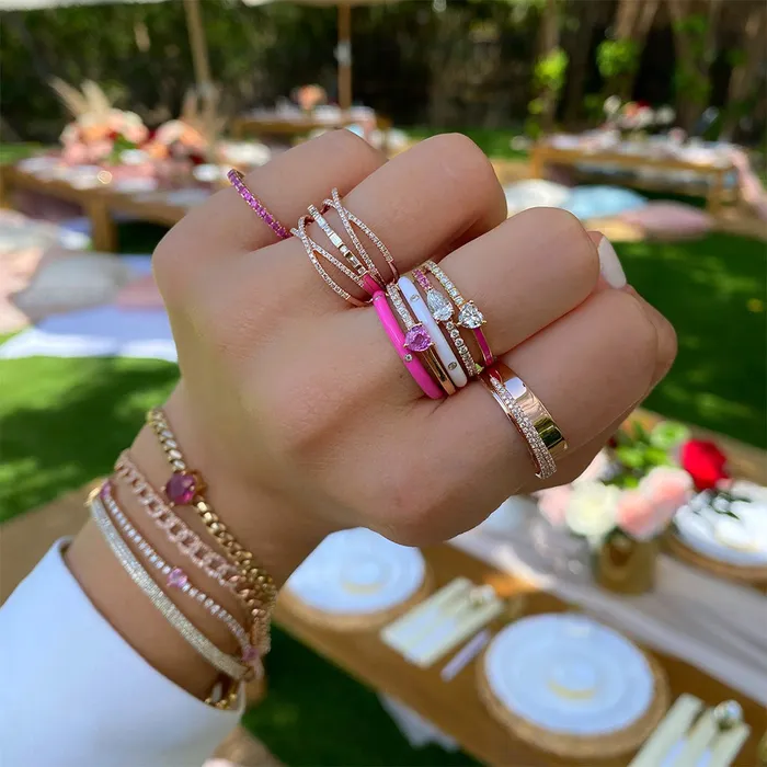 Rings Alev Collection Gold Band and Pave Wrap Ring