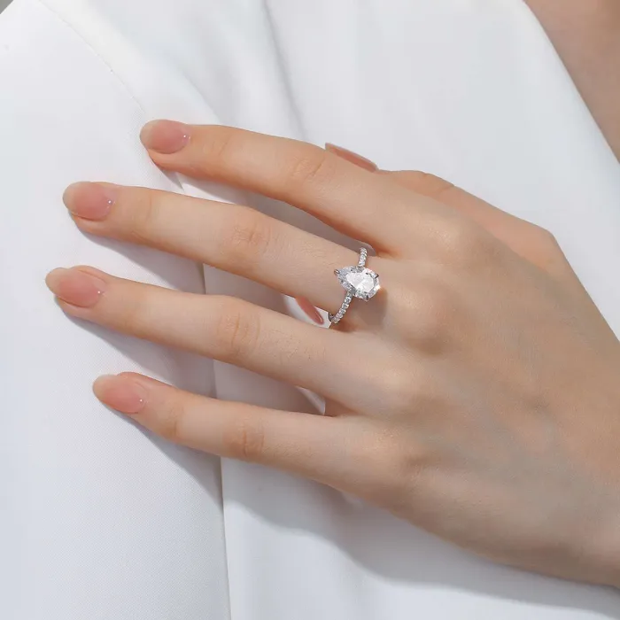 Rings Lafonn Lafonn PearShaped Solitaire Engagement Ring