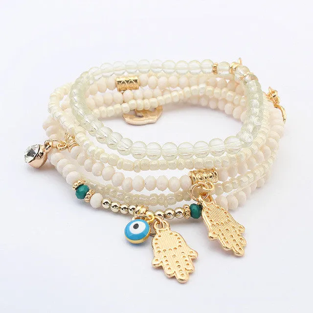 sparklingselections Bracelets Butterfly Fatima Palm Eye Peace Sign Beads Stylish Bracelet sparklingselections Bracelets Butterfly Fatima Palm Eye Peace Sign Beads Stylish Bracelet