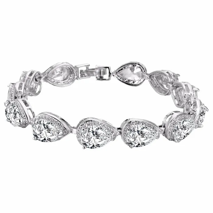sparklingselections Bracelets Teardrop Bridal Tennis Bracelet For Women