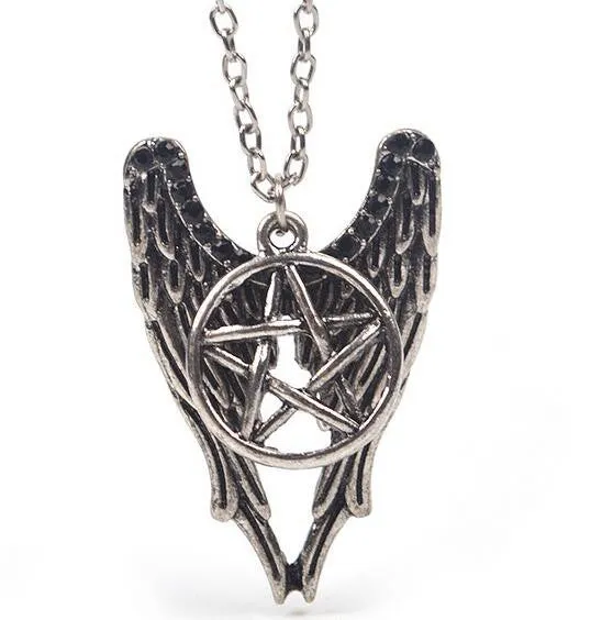 sparklingselections Vintage Forces Of Evil Pentagram Wings Unisex Pendant Necklace Necklaces sparklingselections Vintage Forces Of Evil Pentagram Wings Unisex Pendant Necklace Necklaces
