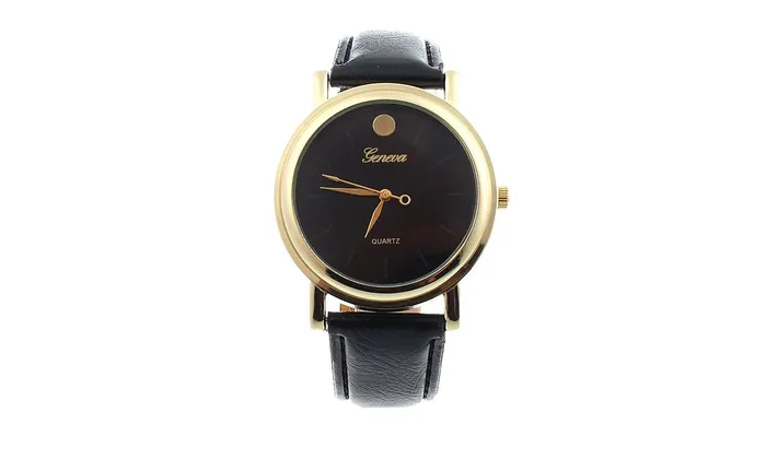 sparklingselections Watches Faux Leather Band Analog Quartz Dial Watch